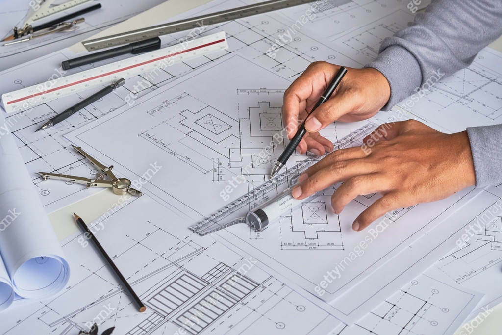 Architect engineer contractor design working drawing sketch plan ...