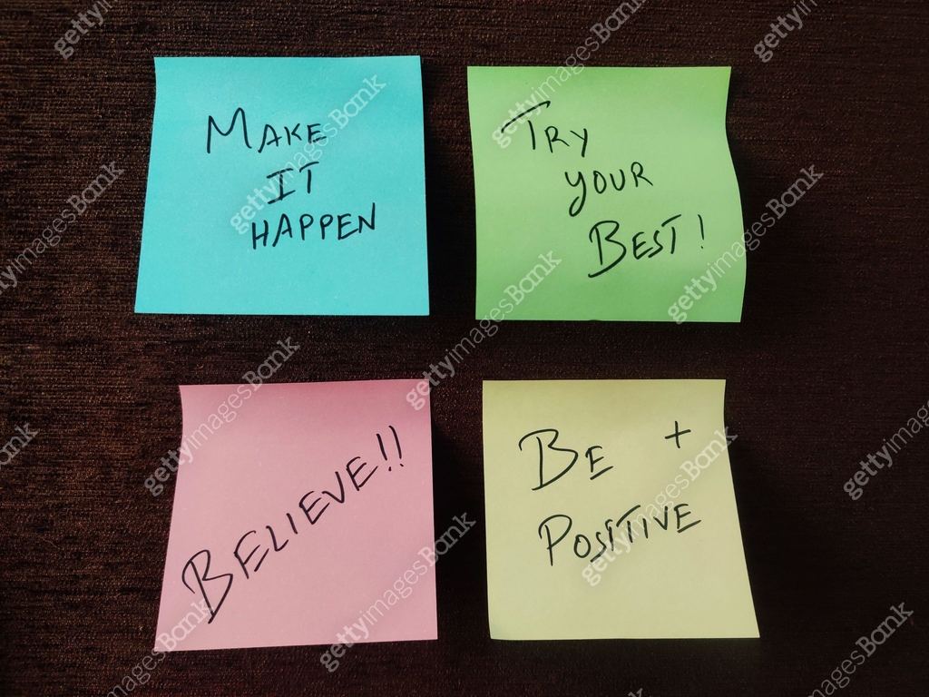 Success Sticky Note Motivational sticky notes with inspiring phrases like 'Make It Happen ...