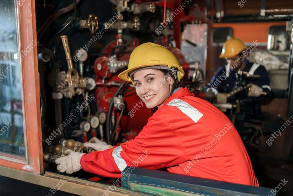Process Building Train Engineer checking construction process railway and checking work on ...