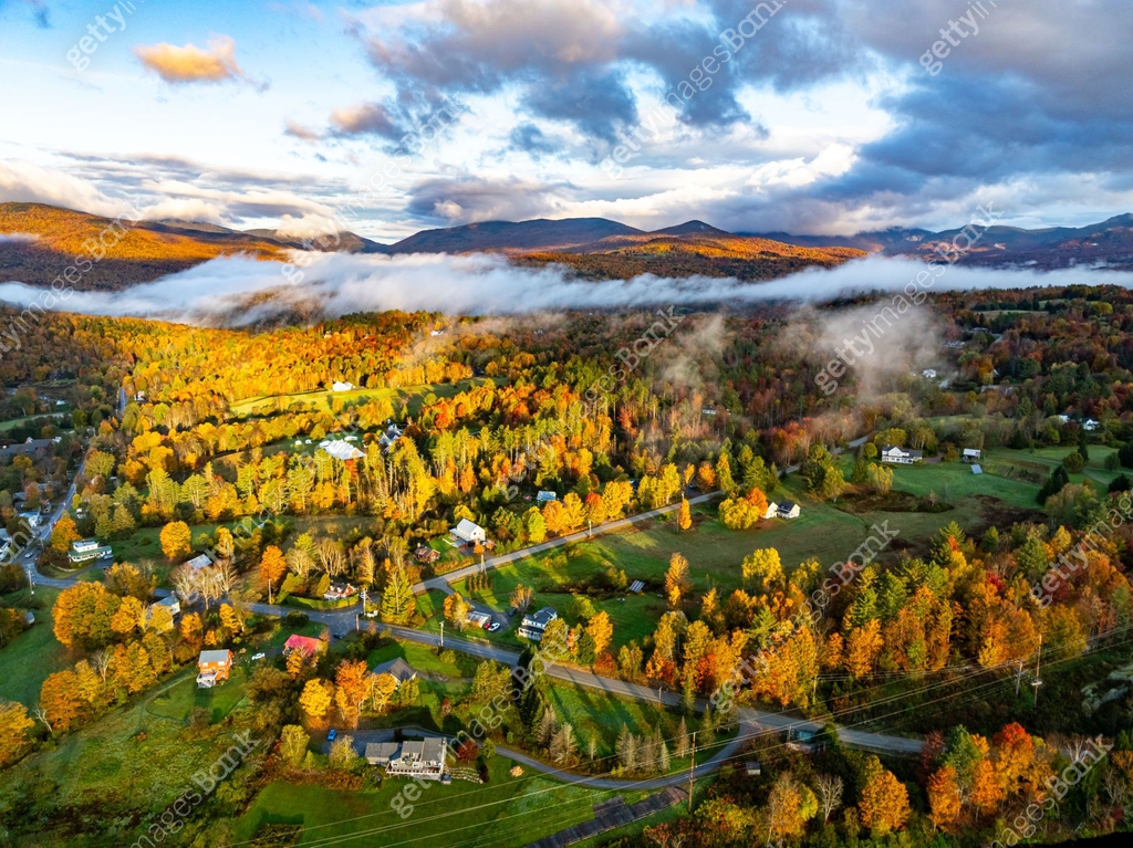 Highway Vermont Rte 100 VT-100 View in Gold Brook, Stowe, Vermont, USA ...