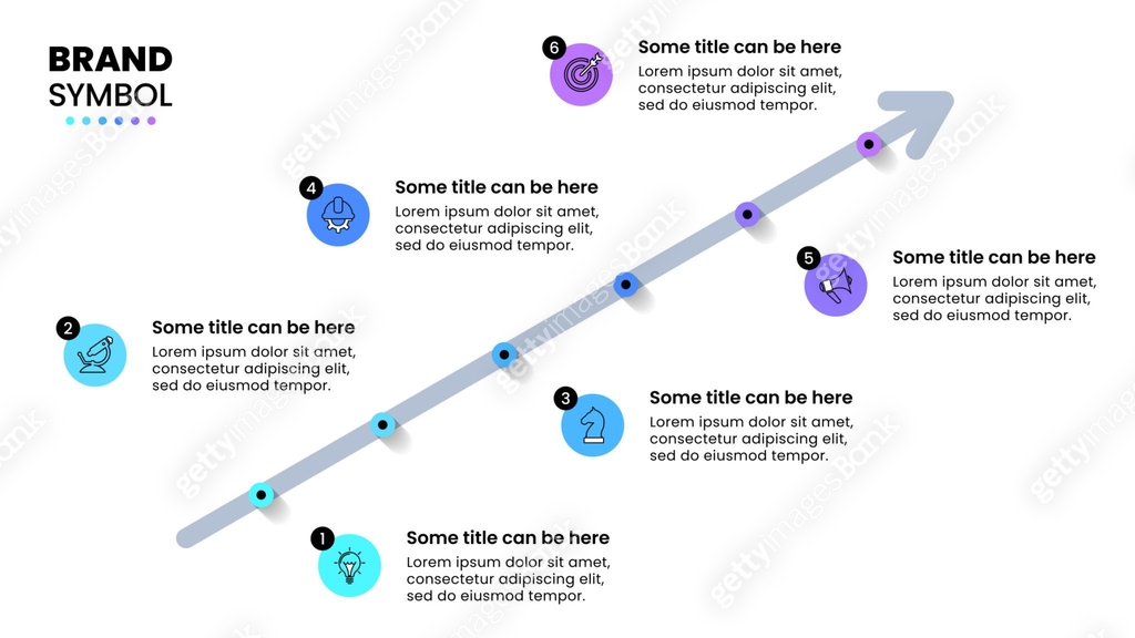 Diagonal Arrow Method S.pdf Infographic template. Diagonal arrow with 6 steps 이미지 (2181927304) 일러스트 ...