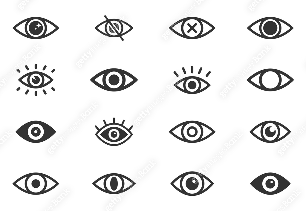 Eye icon set. Simple eye icon, vision symbol, eye, view. Retina scan ...
