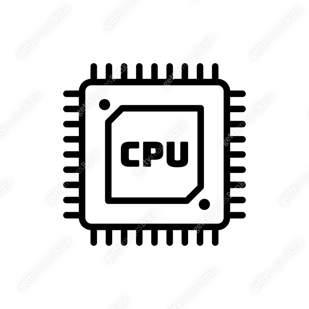 A simple line drawing of Central Processing Unit 이미지 (2180762564) 일러스트 ...