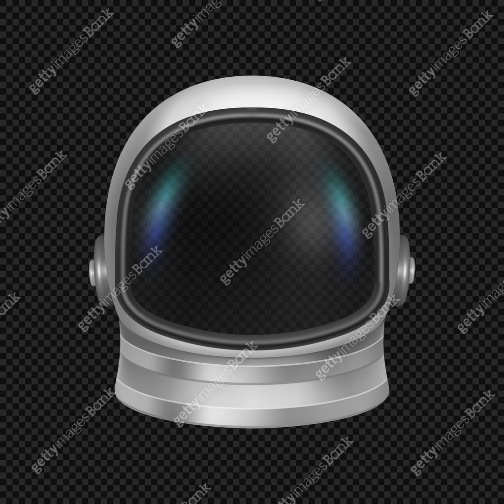 Astronaut helmet, isolated realistic cosmonaut mask with clear glass ...