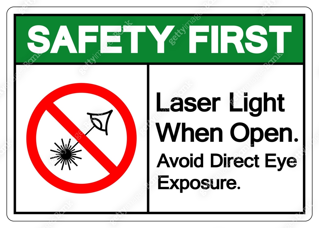 Avoid Base Sign Safety First Laser Light When Open Avoid Direct Eye Exposure Symbol ...