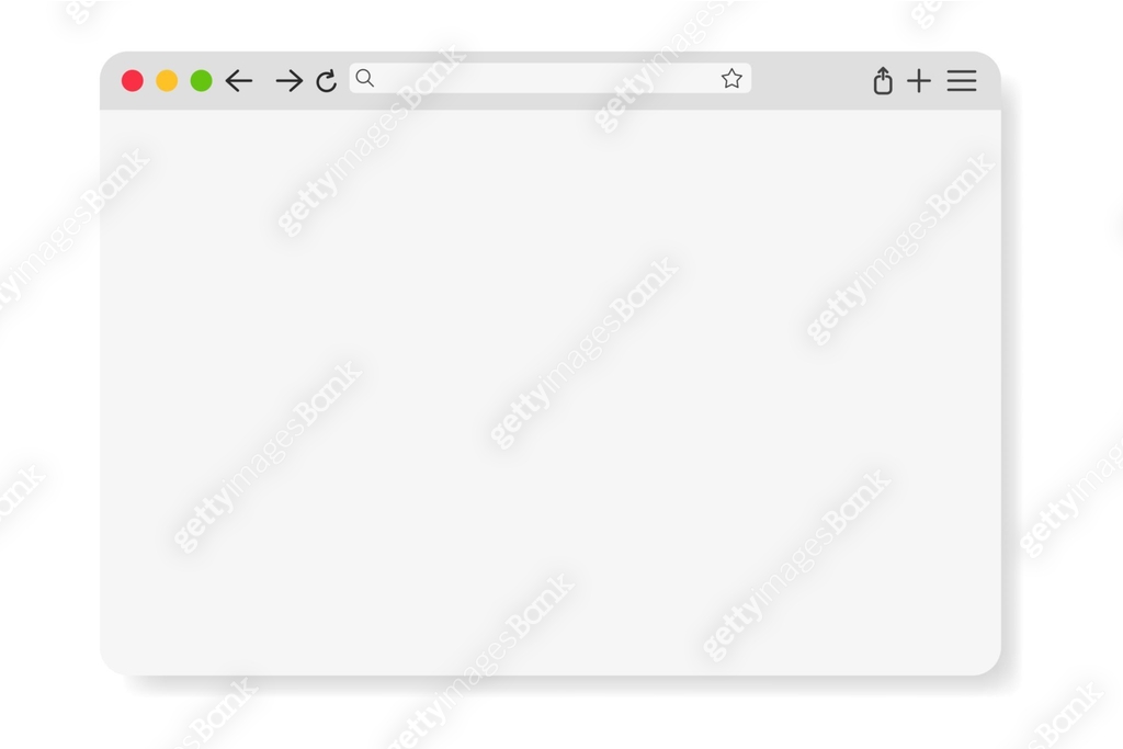 Windowless Tab Browser window. Blank, minimalistic, interface, user-friendly, empty ...