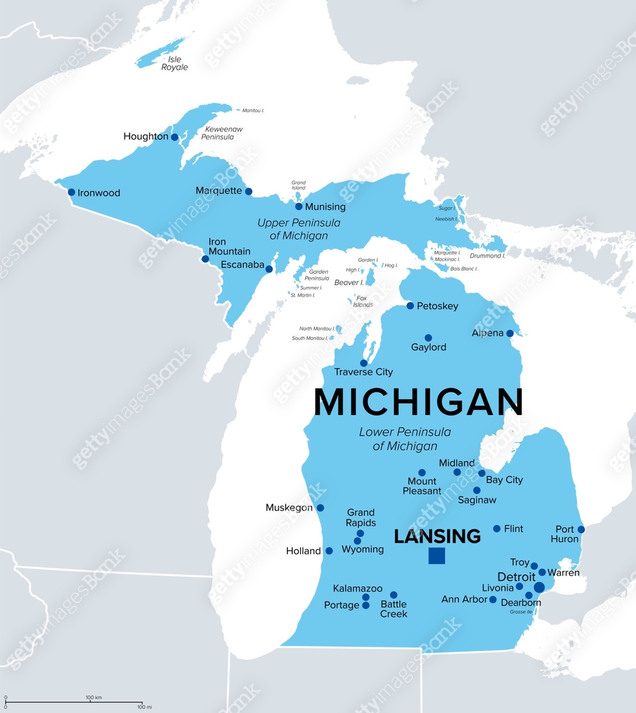Michigan U S State Political Map 2183302235 michigan-u-s-state-political-map-2183302235