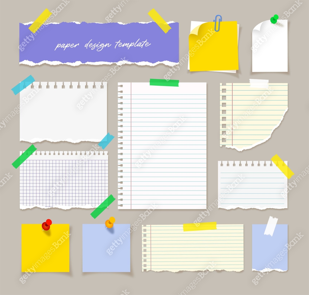 Paper sheets, sticky notes, banners, to do list and messages 이미지 ...