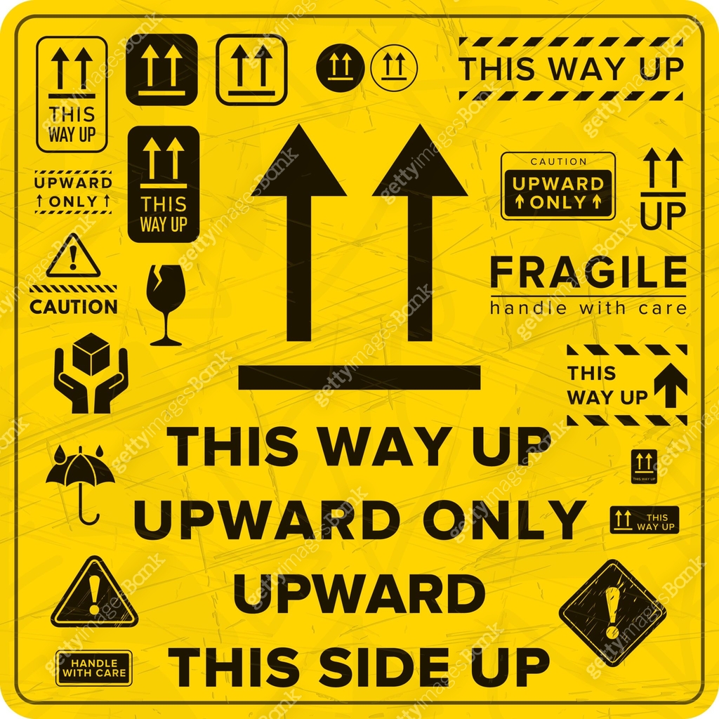 This Way Up. Correct Orientation Indicator. Packaging Symbol. Sign and ...