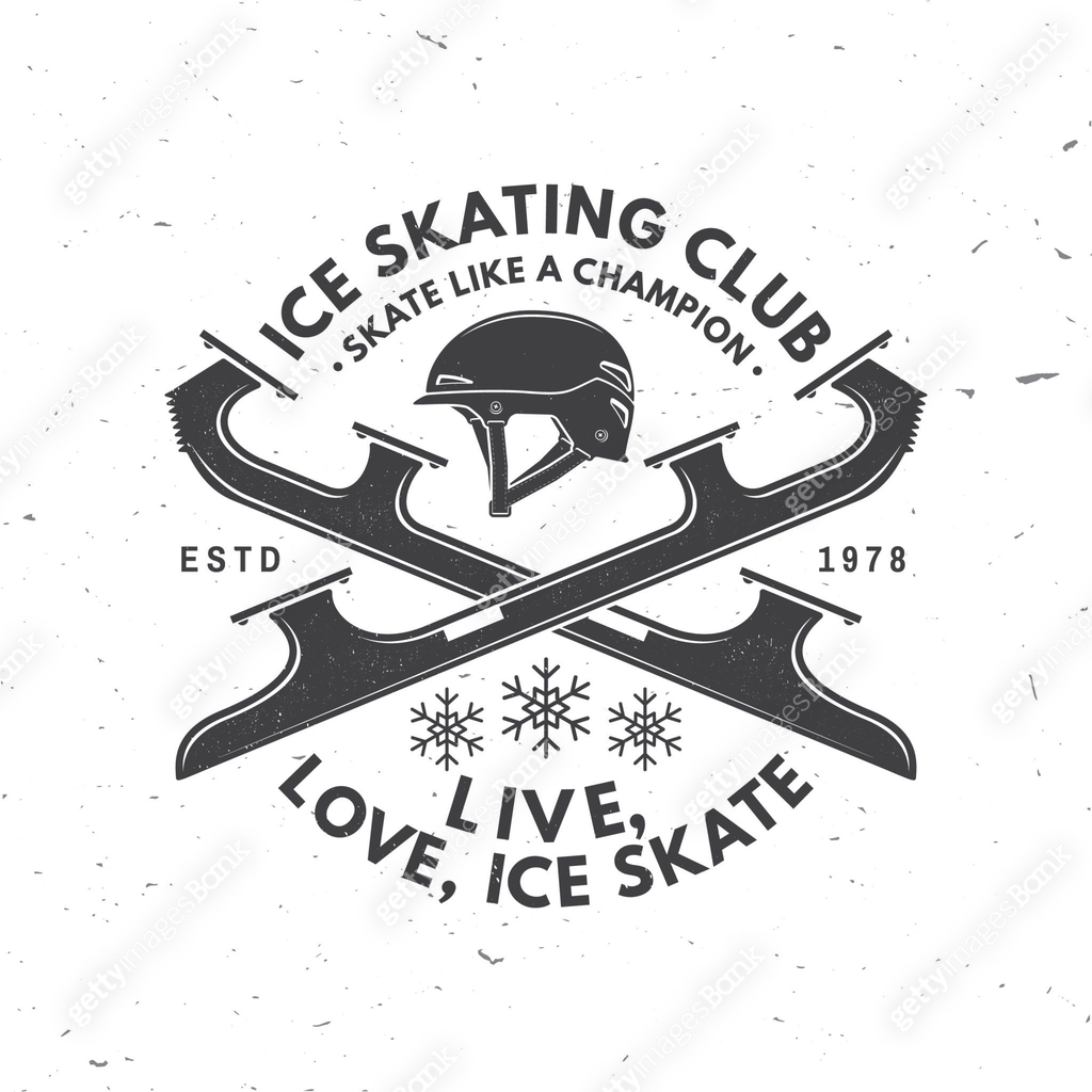 Ice Skate academy logo, badge design. Concept for shirt or logo, print ...