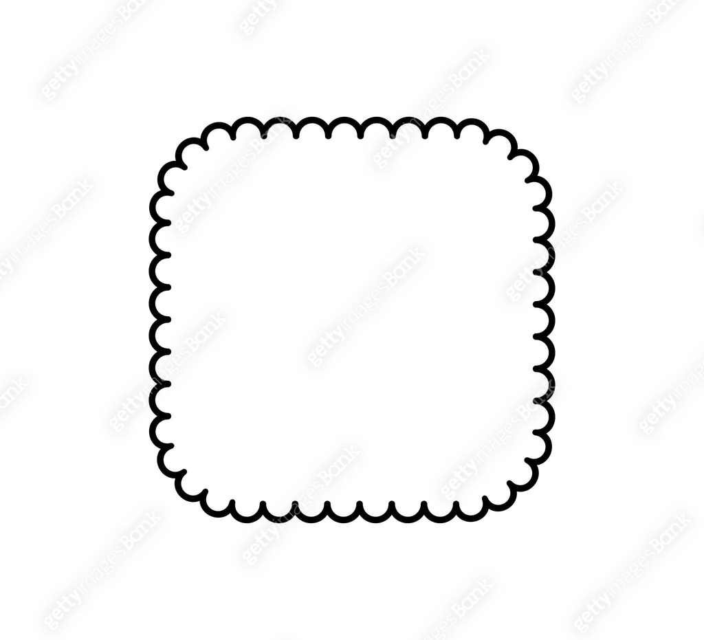 Rectangle scalloped frame. Scalloped edge square shape border. Simple ...