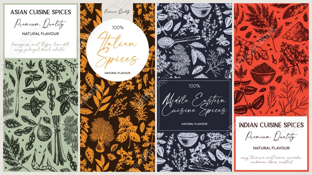 Vector spice design templates set 이미지 (2184975669) 일러스트, 무료 일러스트 - 게티이미지뱅크