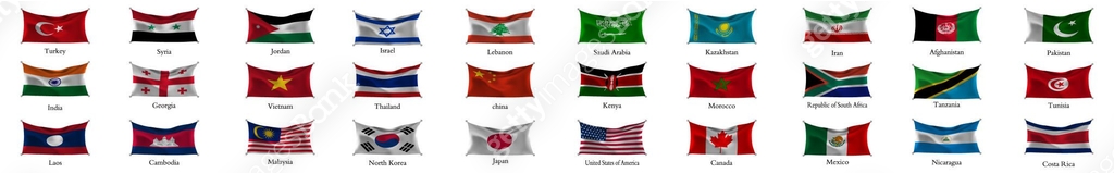 Unique Color Flags The image is a set of flags of different countries, made in vector ...