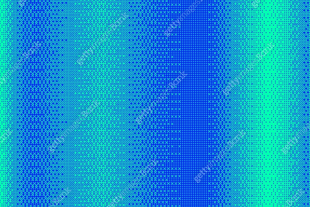 Pixel bitmap background with retro dotted pattern. Blue striped vector ...