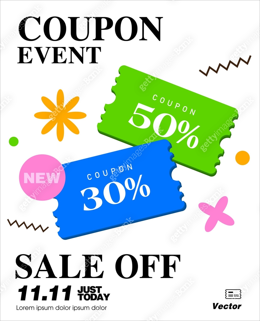 New coupon event banner template with floating coupon code, price off ...