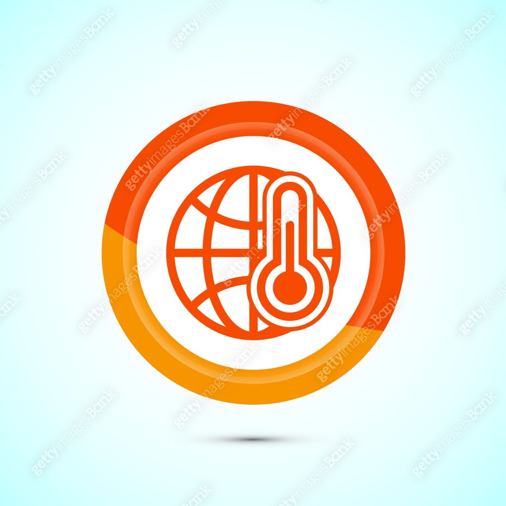 Climate Change Button Climate change icon design, Global warming, Earth temperature icon ...