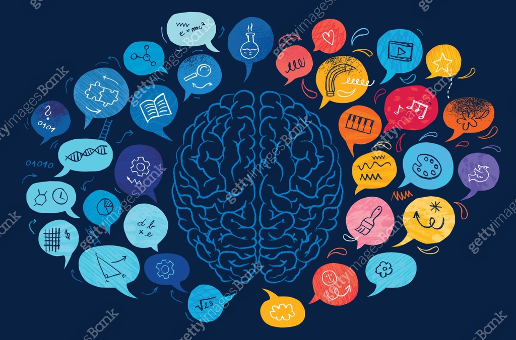 Left Vs Right Brain Hemispheres Concept 이미지 (2185697407) 일러스트, 무료 일러스트 ...