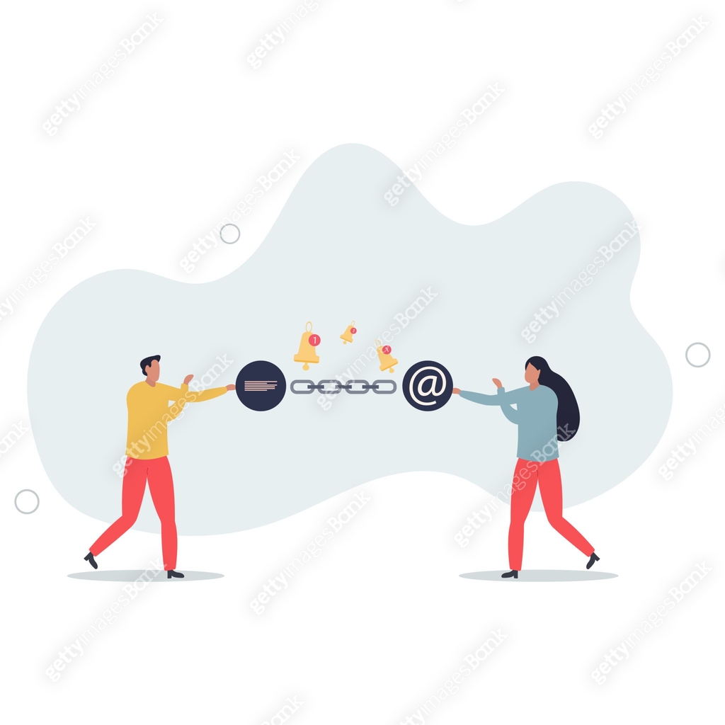 Chained communications with linked user notifications.Continuous flow ...