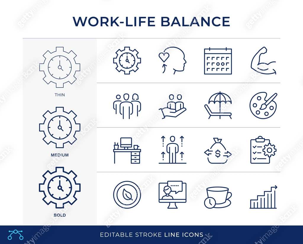 Work-Life Balance Line Icons 이미지 (2188361759) 일러스트, 무료 일러스트 - 게티이미지뱅크
