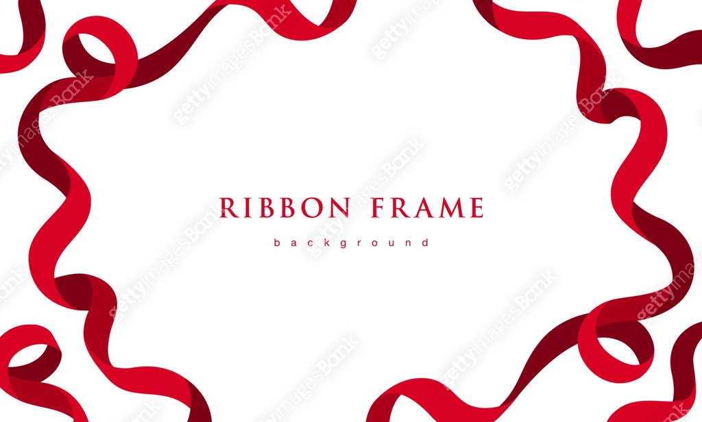 A red ribbon frame inspired by Mother's Day. Background material with ...